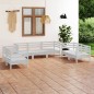 7-tlg. Garten-Lounge-Set Weiß Massivholz Kiefer 7-tlg. Garten-Lounge-Set Weiß Massivholz Kiefer