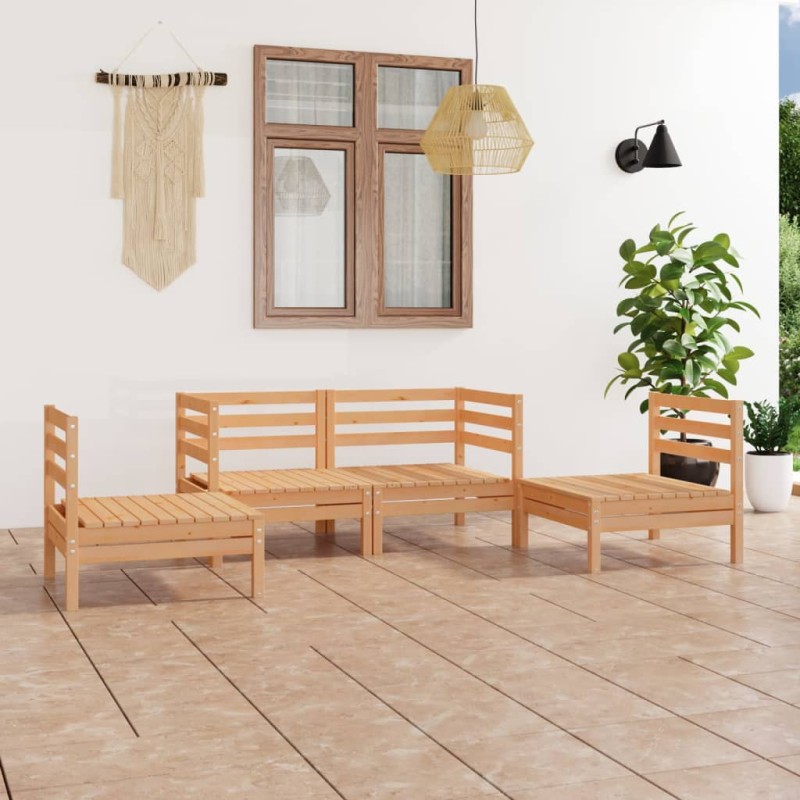 4-tlg. Garten-Lounge-Set Kiefer Massivholz 4-tlg. Garten-Lounge-Set Kiefer Massivholz