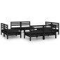 8-tlg. Garten-Lounge-Set Schwarz Massivholz Kiefer 8-tlg. Garten-Lounge-Set Schwarz Massivholz Kiefer