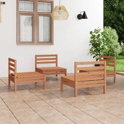 vidaXL 4-tlg. Garten-Lounge-Set Honigbraun Massivholz Kiefer