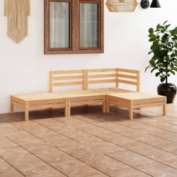 4-tlg. Garten-Lounge-Set Massivholz Kiefer