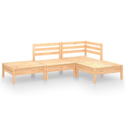 4-tlg. Garten-Lounge-Set Massivholz Kiefer