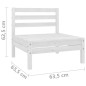 2-Sitzer-Gartensofa Weiß Kiefer Massivholz 2-Sitzer-Gartensofa Weiß Kiefer Massivholz