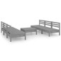 7-tlg. Garten-Lounge-Set Grau Kiefer Massivholz 7-tlg. Garten-Lounge-Set Grau Kiefer Massivholz