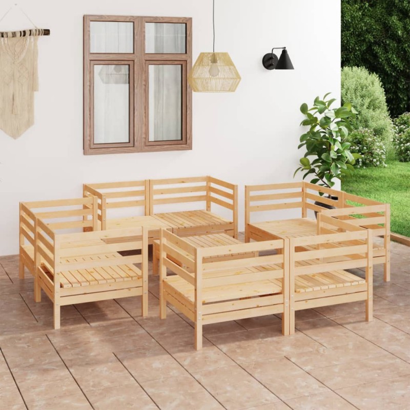 9-tlg. Garten-Lounge-Set Kiefer Massivholz 9-tlg. Garten-Lounge-Set Kiefer Massivholz
