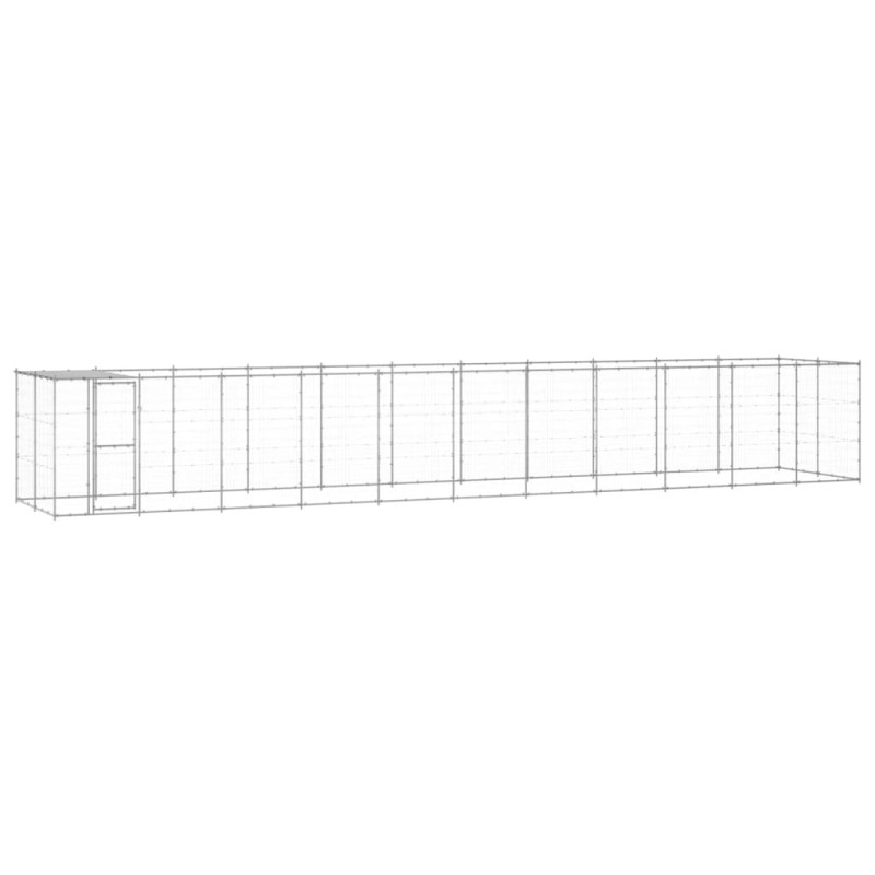 Outdoor-Hundezwinger mit Überdachung Verzinkter Stahl 26,62 m² Outdoor-Hundezwinger mit Überdachung Verzinkter Stahl 26,62 m²