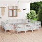 13-tlg. Garten-Lounge-Set Weiß Kiefer Massivholz 13-tlg. Garten-Lounge-Set Weiß Kiefer Massivholz