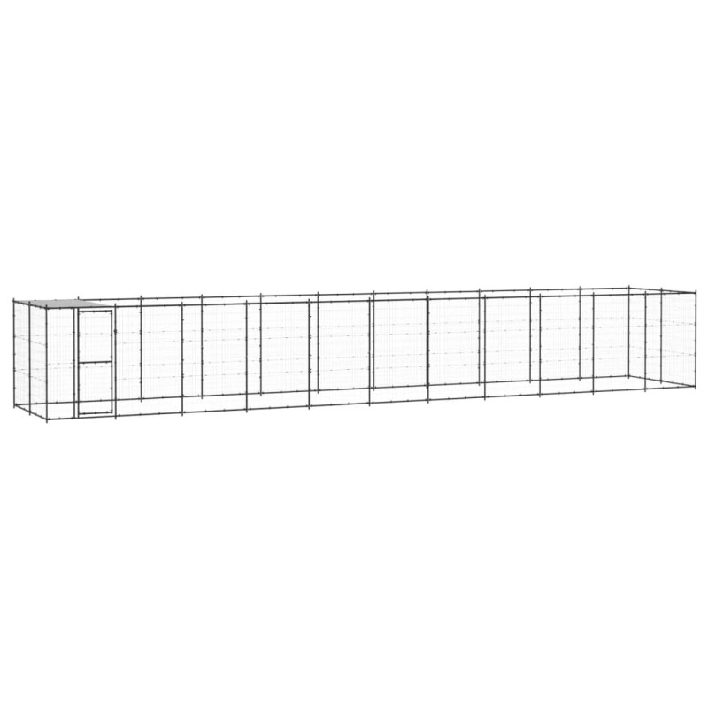 Outdoor-Hundezwinger mit Überdachung Stahl 26,62 m² Outdoor-Hundezwinger mit Überdachung Stahl 26,62 m²