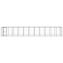 Outdoor-Hundezwinger mit Überdachung Stahl 26,62 m²