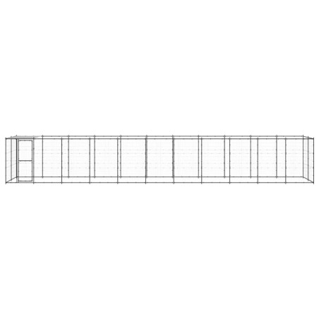 Outdoor-Hundezwinger mit Überdachung Stahl 26,62 m²