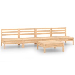 vidaXL 5-tlg. Garten-Lounge-Set Kiefer Massivholz 