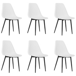 vidaXL Esszimmerstühle 6 Stk. Weiß PP