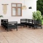 9-tlg. Garten-Lounge-Set Schwarz Massivholz Kiefer 9-tlg. Garten-Lounge-Set Schwarz Massivholz Kiefer