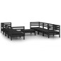 9-tlg. Garten-Lounge-Set Schwarz Massivholz Kiefer 9-tlg. Garten-Lounge-Set Schwarz Massivholz Kiefer
