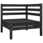 9-tlg. Garten-Lounge-Set Schwarz Massivholz Kiefer 9-tlg. Garten-Lounge-Set Schwarz Massivholz Kiefer