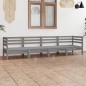 4-tlg. Garten-Lounge-Set Grau Kiefer Massivholz 4-tlg. Garten-Lounge-Set Grau Kiefer Massivholz