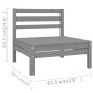 4-tlg. Garten-Lounge-Set Grau Kiefer Massivholz 4-tlg. Garten-Lounge-Set Grau Kiefer Massivholz