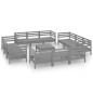 vidaXL 13-tlg. Garten-Lounge-Set Grau Kiefer Massivholz vidaXL 13-tlg. Garten-Lounge-Set Grau Kiefer Massivholz