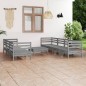 vidaXL 8-tlg. Garten-Lounge-Set Grau Kiefer Massivholz vidaXL 8-tlg. Garten-Lounge-Set Grau Kiefer Massivholz