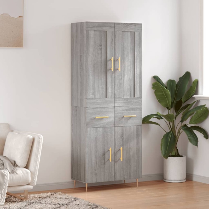 Highboard Grau Sonoma 69,5x34x180 cm Holzwerkstoff Highboard Grau Sonoma 69,5x34x180 cm Holzwerkstoff