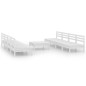 9-tlg. Garten-Lounge-Set Weiß Massivholz Kiefer 9-tlg. Garten-Lounge-Set Weiß Massivholz Kiefer