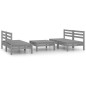5-tlg. Garten-Lounge-Set Grau Kiefer Massivholz 5-tlg. Garten-Lounge-Set Grau Kiefer Massivholz