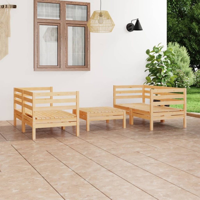 5-tlg. Garten-Lounge-Set Kiefer Massivholz 5-tlg. Garten-Lounge-Set Kiefer Massivholz