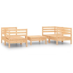 5-tlg. Garten-Lounge-Set Kiefer Massivholz