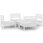 5-tlg. Garten-Lounge-Set Weiß Kiefer Massivholz 5-tlg. Garten-Lounge-Set Weiß Kiefer Massivholz
