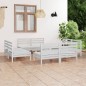 vidaXL 8-tlg. Garten-Lounge-Set Weiß Kiefer Massivholz vidaXL 8-tlg. Garten-Lounge-Set Weiß Kiefer Massivholz