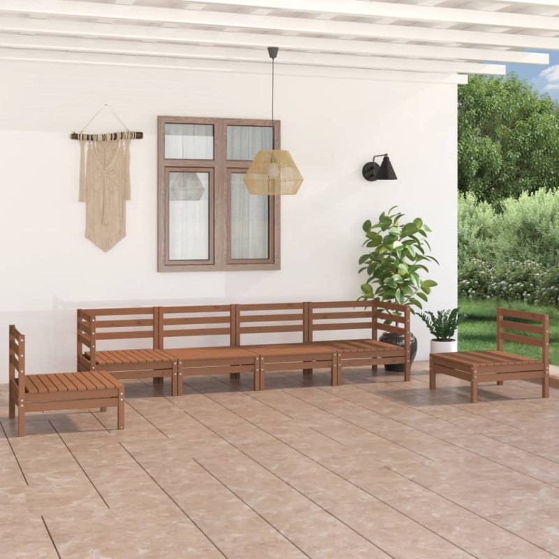 6-tlg. Garten-Lounge-Set Honigbraun Massivholz Kiefer 6-tlg. Garten-Lounge-Set Honigbraun Massivholz Kiefer