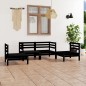 4-tlg. Garten-Lounge-Set Schwarz Massivholz Kiefer 4-tlg. Garten-Lounge-Set Schwarz Massivholz Kiefer