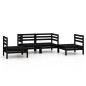4-tlg. Garten-Lounge-Set Schwarz Massivholz Kiefer 4-tlg. Garten-Lounge-Set Schwarz Massivholz Kiefer
