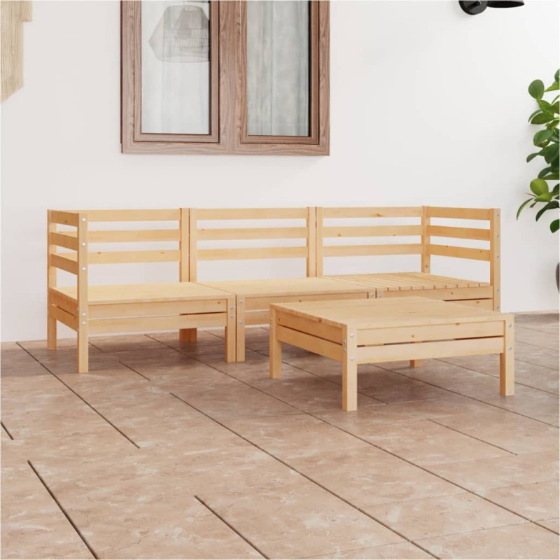 4-tlg. Garten-Lounge-Set Massivholz Kiefer 4-tlg. Garten-Lounge-Set Massivholz Kiefer