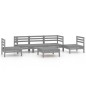 6-tlg. Garten-Lounge-Set Grau Kiefer Massivholz 6-tlg. Garten-Lounge-Set Grau Kiefer Massivholz