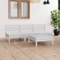 vidaXL 4-tlg. Garten-Lounge-Set Weiß Kiefer Massivholz vidaXL 4-tlg. Garten-Lounge-Set Weiß Kiefer Massivholz