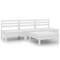 vidaXL 4-tlg. Garten-Lounge-Set Weiß Kiefer Massivholz vidaXL 4-tlg. Garten-Lounge-Set Weiß Kiefer Massivholz