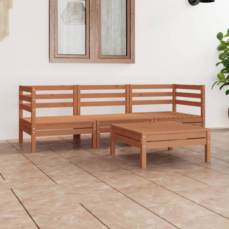 vidaXL 4-tlg. Garten-Lounge-Set Honigbraun Massivholz Kiefer vidaXL 4-tlg. Garten-Lounge-Set Honigbraun Massivholz Kiefer