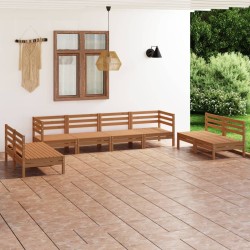 vidaXL 8-tlg. Garten-Lounge-Set Honigbraun Massivholz Kiefer