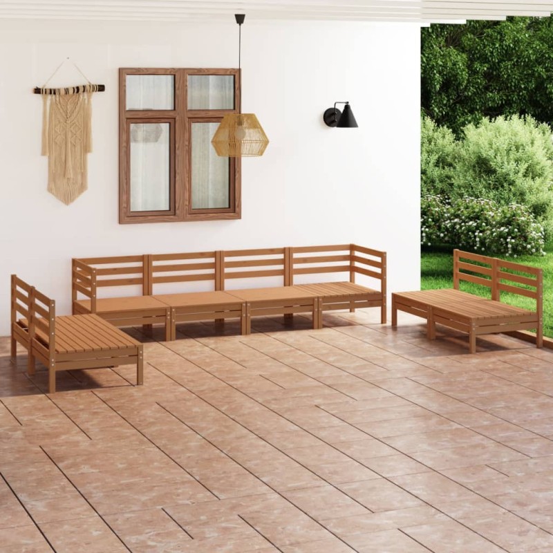 vidaXL 8-tlg. Garten-Lounge-Set Honigbraun Massivholz Kiefer vidaXL 8-tlg. Garten-Lounge-Set Honigbraun Massivholz Kiefer