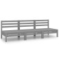 3-tlg. Garten-Lounge-Set Grau Kiefer Massivholz 3-tlg. Garten-Lounge-Set Grau Kiefer Massivholz
