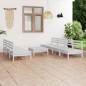 8-tlg. Garten-Lounge-Set Weiß Kiefer Massivholz 8-tlg. Garten-Lounge-Set Weiß Kiefer Massivholz