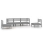 5-tlg. Garten-Lounge-Set Grau Kiefer Massivholz 5-tlg. Garten-Lounge-Set Grau Kiefer Massivholz