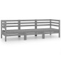 vidaXL 3-tlg. Garten-Lounge-Set Grau Kiefer Massivholz vidaXL 3-tlg. Garten-Lounge-Set Grau Kiefer Massivholz