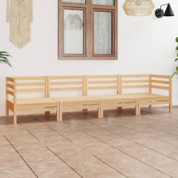 vidaXL 4-tlg. Garten-Lounge-Set Kiefer Massivholz 