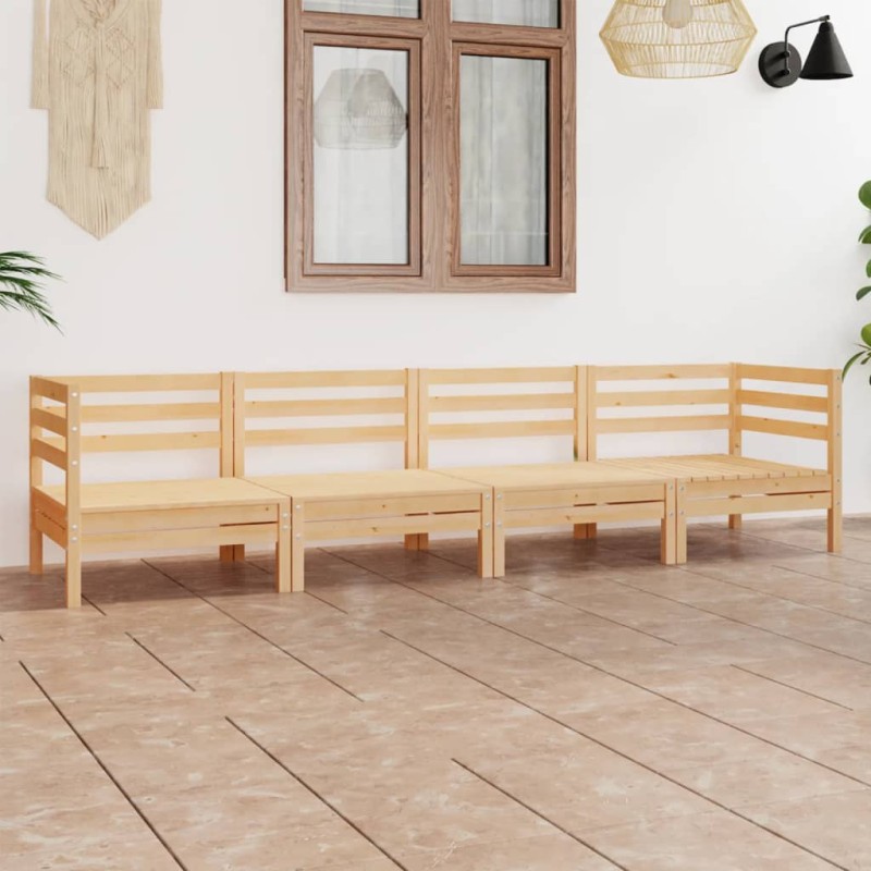 vidaXL 4-tlg. Garten-Lounge-Set Kiefer Massivholz vidaXL 4-tlg. Garten-Lounge-Set Kiefer Massivholz