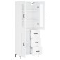 Highboard Hochglanz-Weiß 69,5x34x180 cm Holzwerkstoff Highboard Hochglanz-Weiß 69,5x34x180 cm Holzwerkstoff
