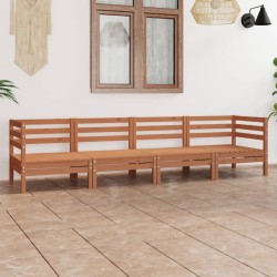 4-tlg. Garten-Lounge-Set Honigbraun Massivholz Kiefer