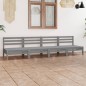 4-tlg. Garten-Lounge-Set Grau Kiefer Massivholz 4-tlg. Garten-Lounge-Set Grau Kiefer Massivholz
