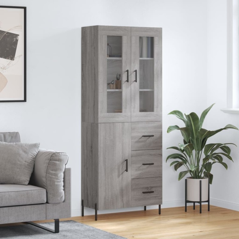 Highboard Grau Sonoma 69,5x34x180 cm Holzwerkstoff Highboard Grau Sonoma 69,5x34x180 cm Holzwerkstoff